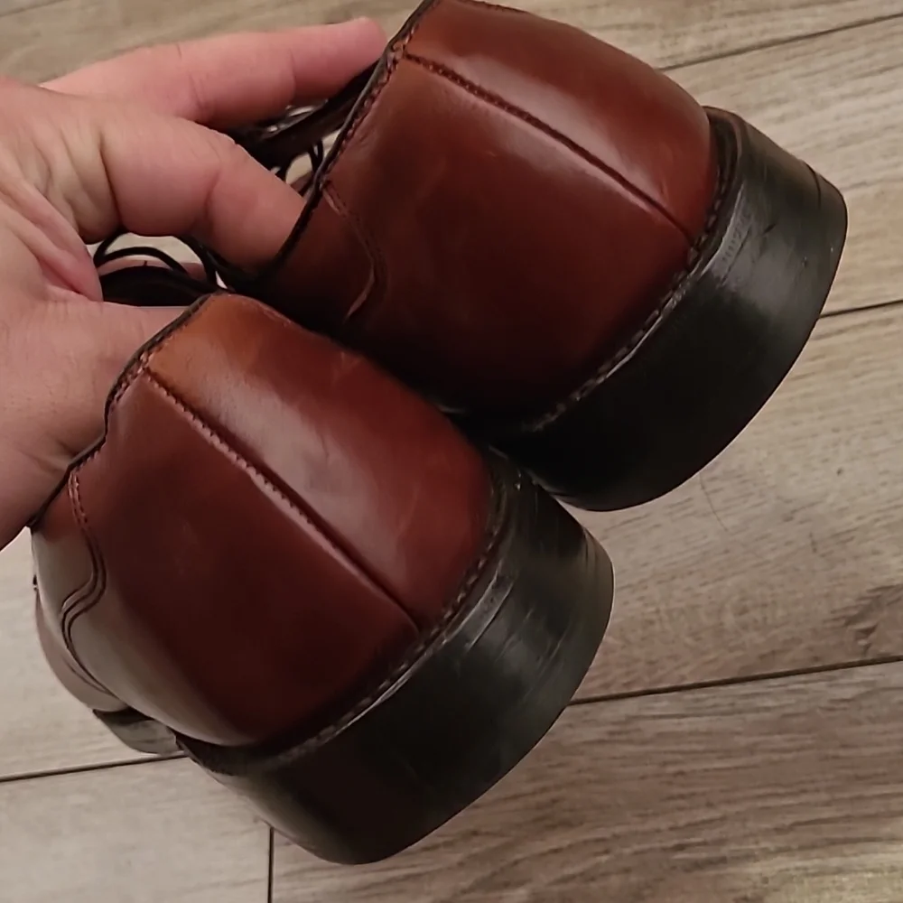 ALLEN EDMONDS Bradley Cherry Brown‎ Leather Sz 10 B Mens Split Toe Dress Shoes